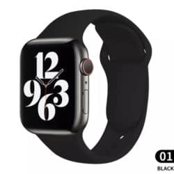 Apple Watch (42/44/45mm) Silikon Armband  Grösse ML - black
