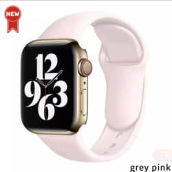 Apple Watch (42/44/45mm) Silikon Armband  Grösse SM - grey pink
